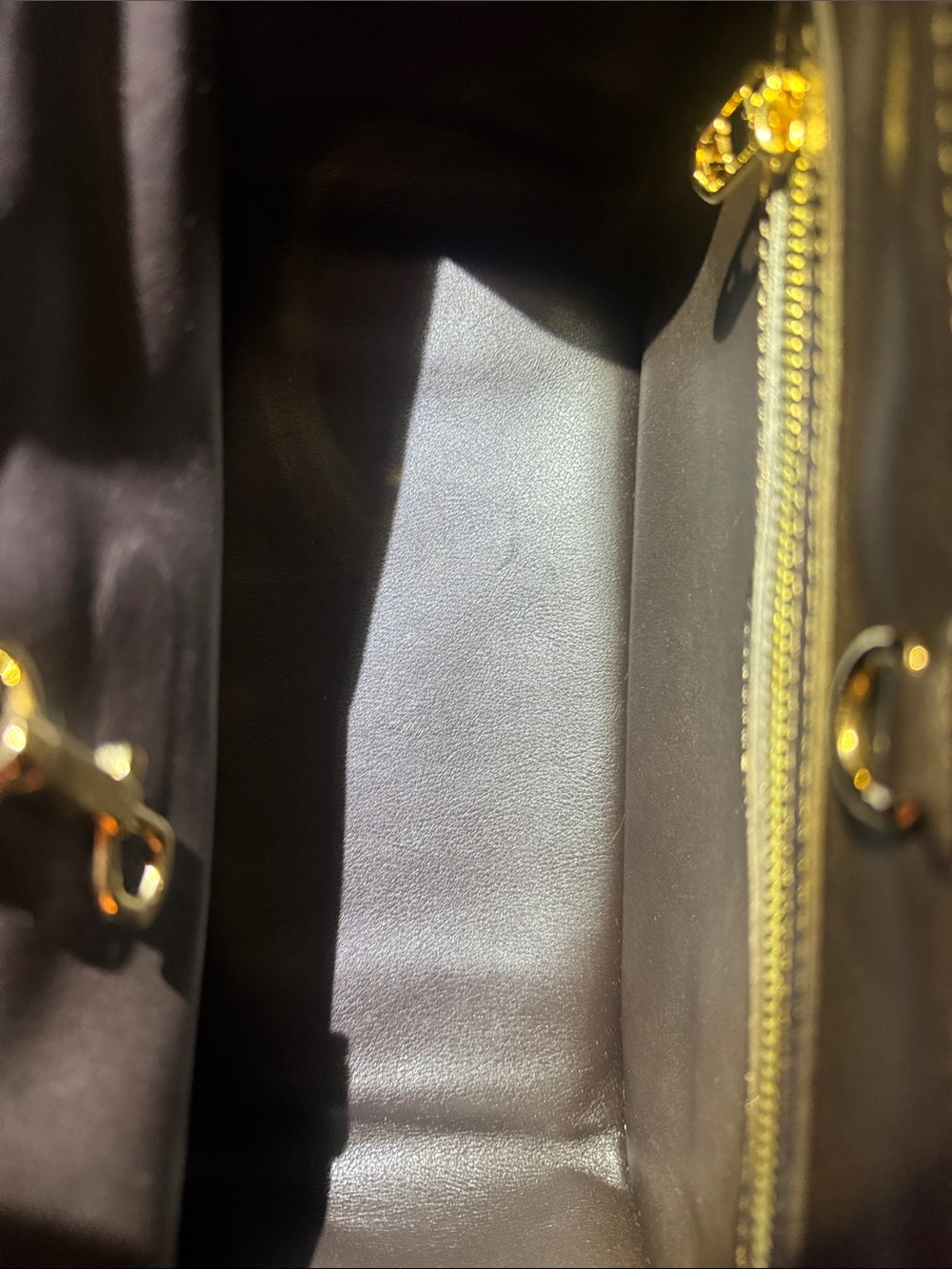 Louis Vuitton Brown and Gold Monogram Chain Shoulder Bag - Picture 7 of 13
